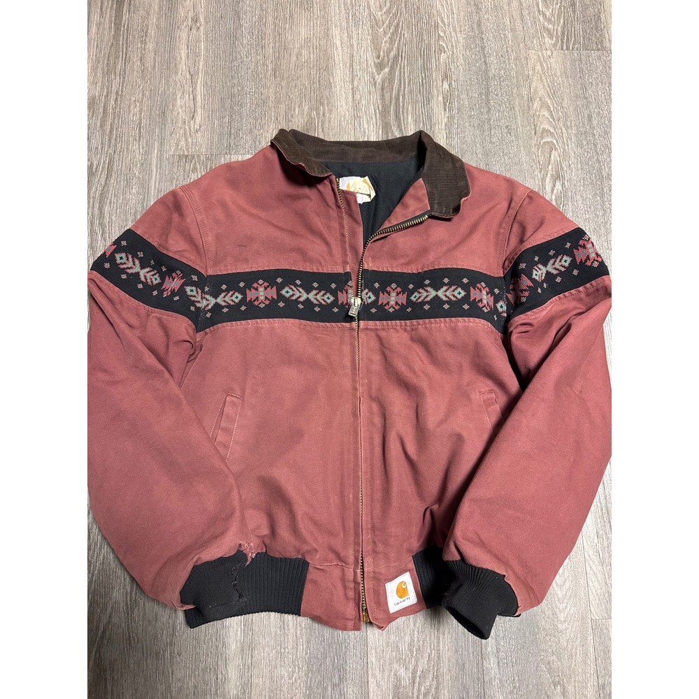 Vintage Carhartt Southwest Aztec Jacket JQ0536 Clay Red XL Made in USA